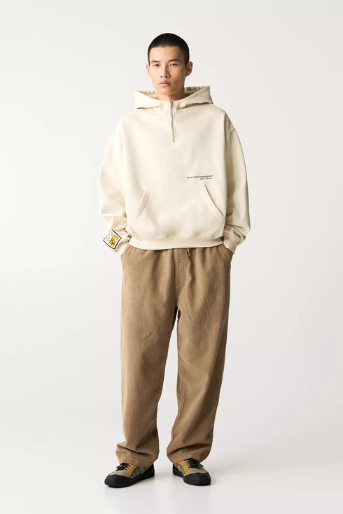 PULL & BEAR sand zip hoodie for men